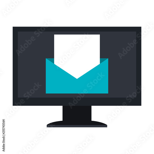 monitor computer with envelope mail