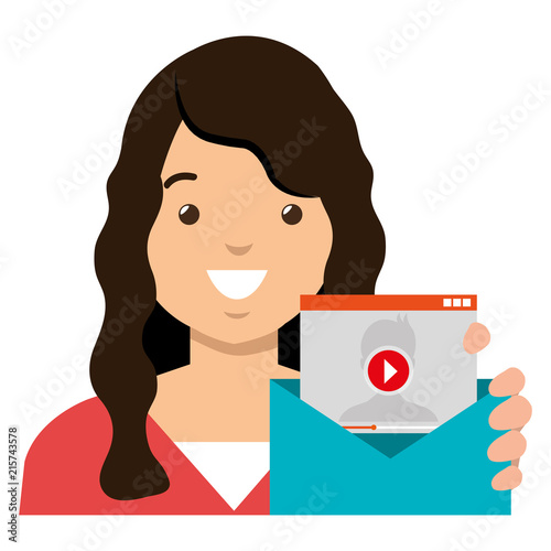 woman with envelope mail
