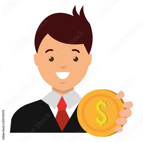 businessman with coin money