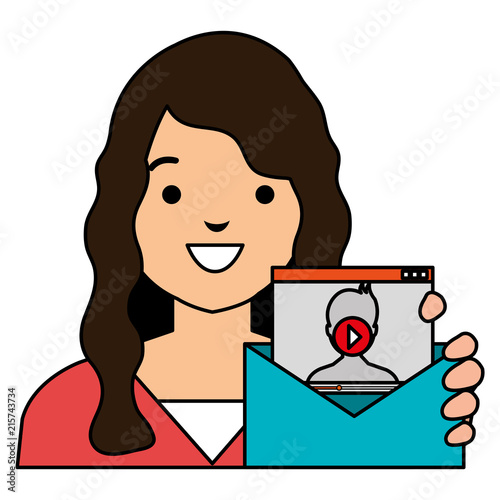 woman with envelope mail