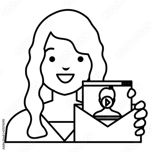 woman with envelope mail