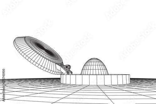 Cover rocket silo intercontinental ballistic missile. Wireframe low poly mesh vector illustration
