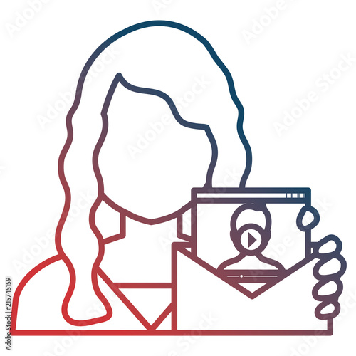 woman with envelope mail