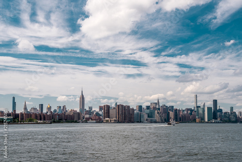 Manhattan Midtown skyline view over East river, New York, USA