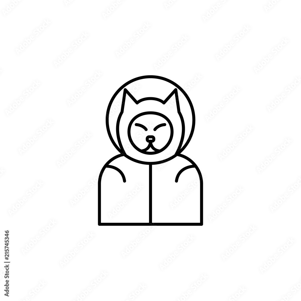 dog cosmonaut icon. Element of space for mobile concept and web apps illustration. Thin line icon for website design and development, app development - obrazy, fototapety, plakaty 