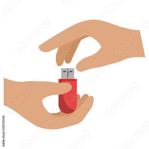 hands with usb memory