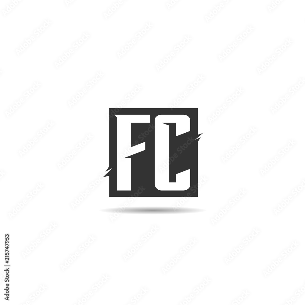 Initial Letter FC Logo Template Design