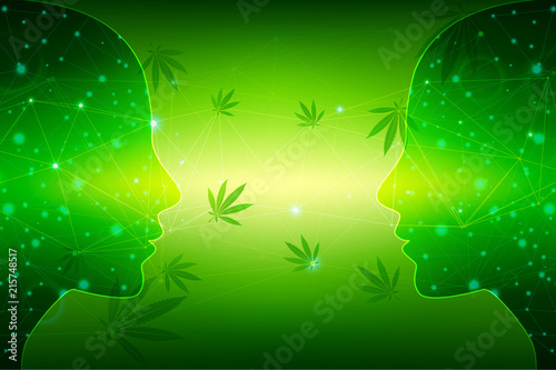 In front of people on Cannabis marijuana in medical.