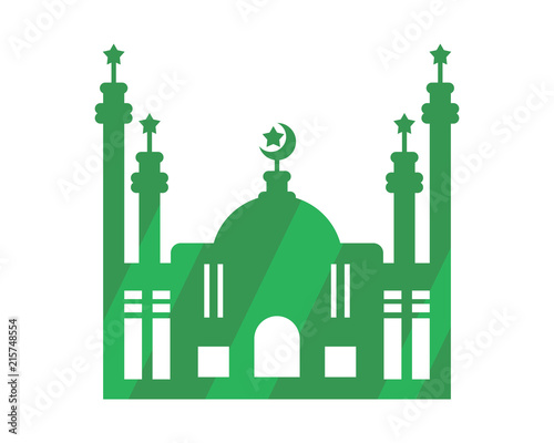 green mosque islam muslim religion spirituality religious image vector icon