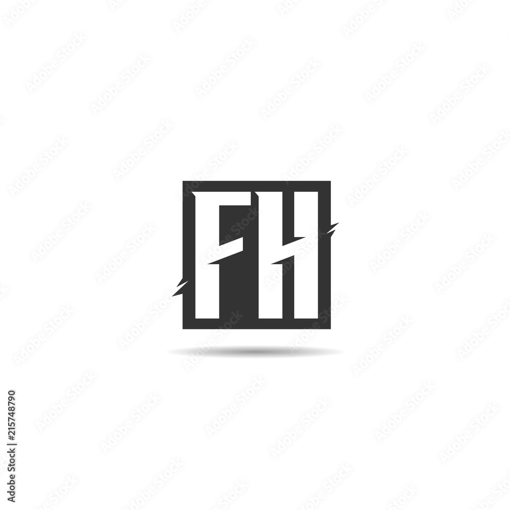 Obraz premium Initial Letter FH Logo Template Design