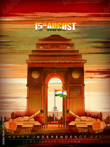 Indian tricolor background for 15th August Happy Independence Day of India