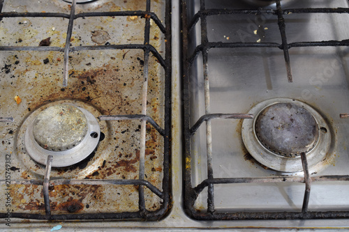 dirty and clean cooker for cooking in the kitchen