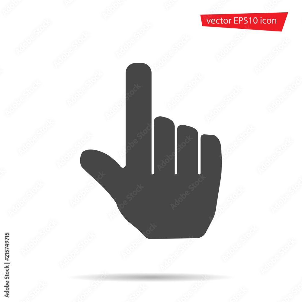 Gray Hand touching icon isolated on background. Modern flat pictogram, business, marketing, internet Gray Hand touching icon isolated on background. Modern flat pictogram, business, marketing, internet