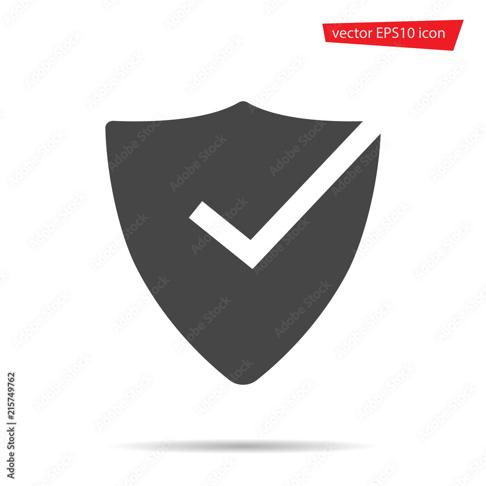 Shield icon vector. Flat protection symbol isolated on white background. Trendy internet concept. Mo Shield icon vector. Flat protection symbol isolated on white background. Trendy internet concept. Mo