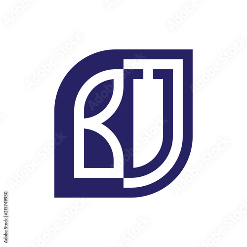 BU initial letter emblem logo negative space
