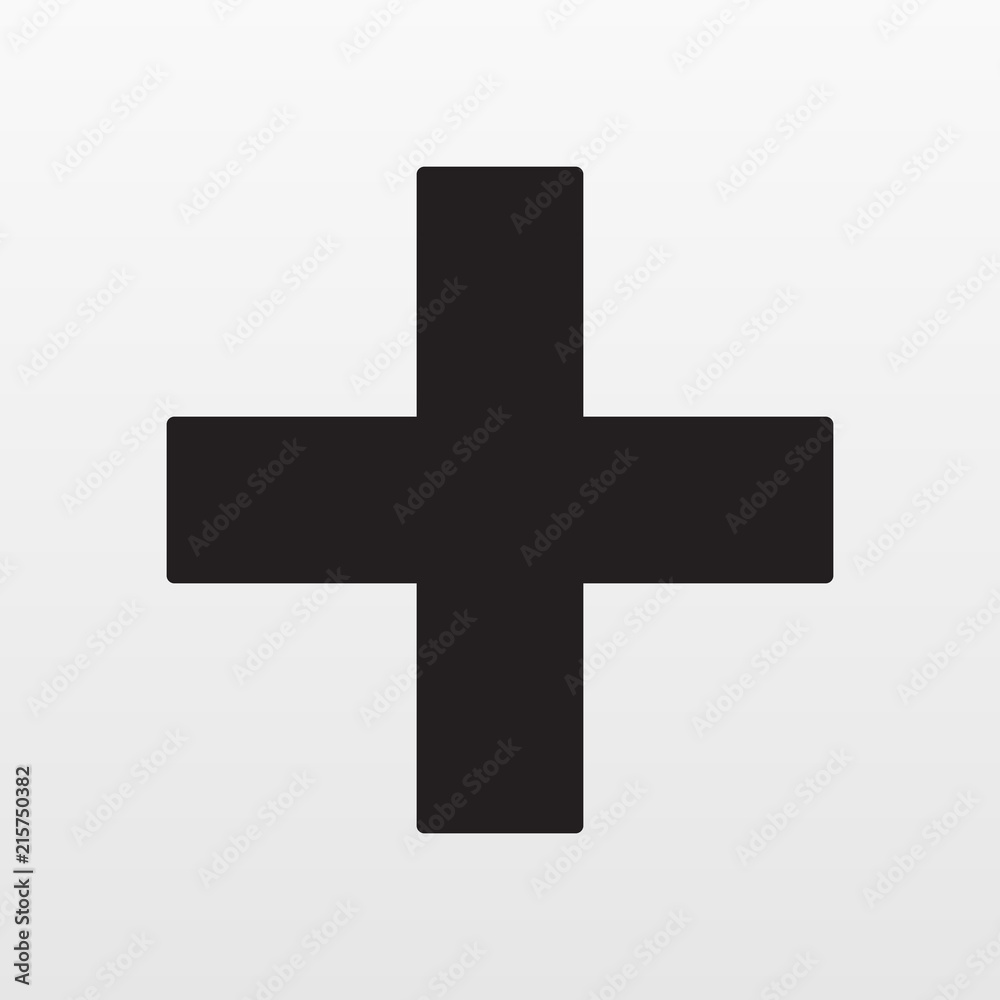 Gray accept plus icon isolated on background. Modern flat pictogram, business, marketing, internet c