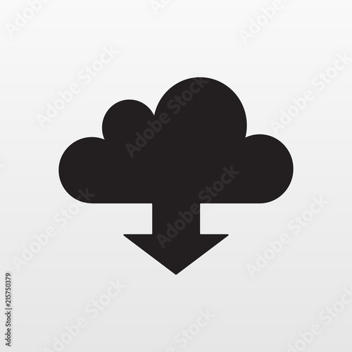 Update Cloud icon vector. Flat download arrow symbol isolated on white background. Trendy internet c