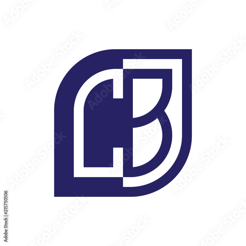 CB initial letter emblem logo negative space