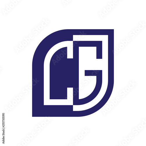 CG initial letter emblem logo negative space