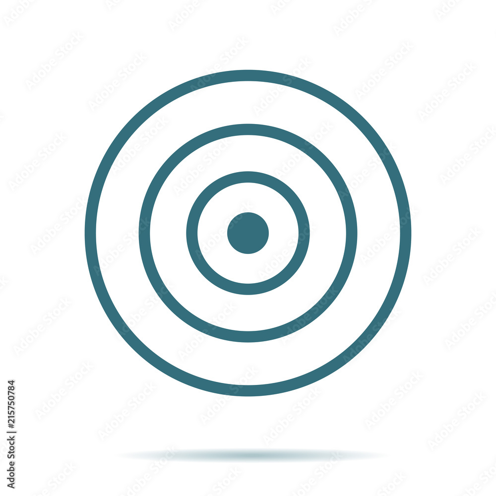 Blue Target icon isolated on background. Modern flat pictogram, business, marketing, internet concep Blue Target icon isolated on background. Modern flat pictogram, business, marketing, internet concep