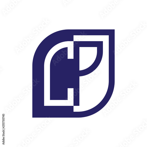 CP initial letter emblem logo negative space