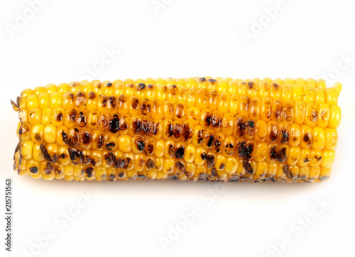 corn grilled on a white background