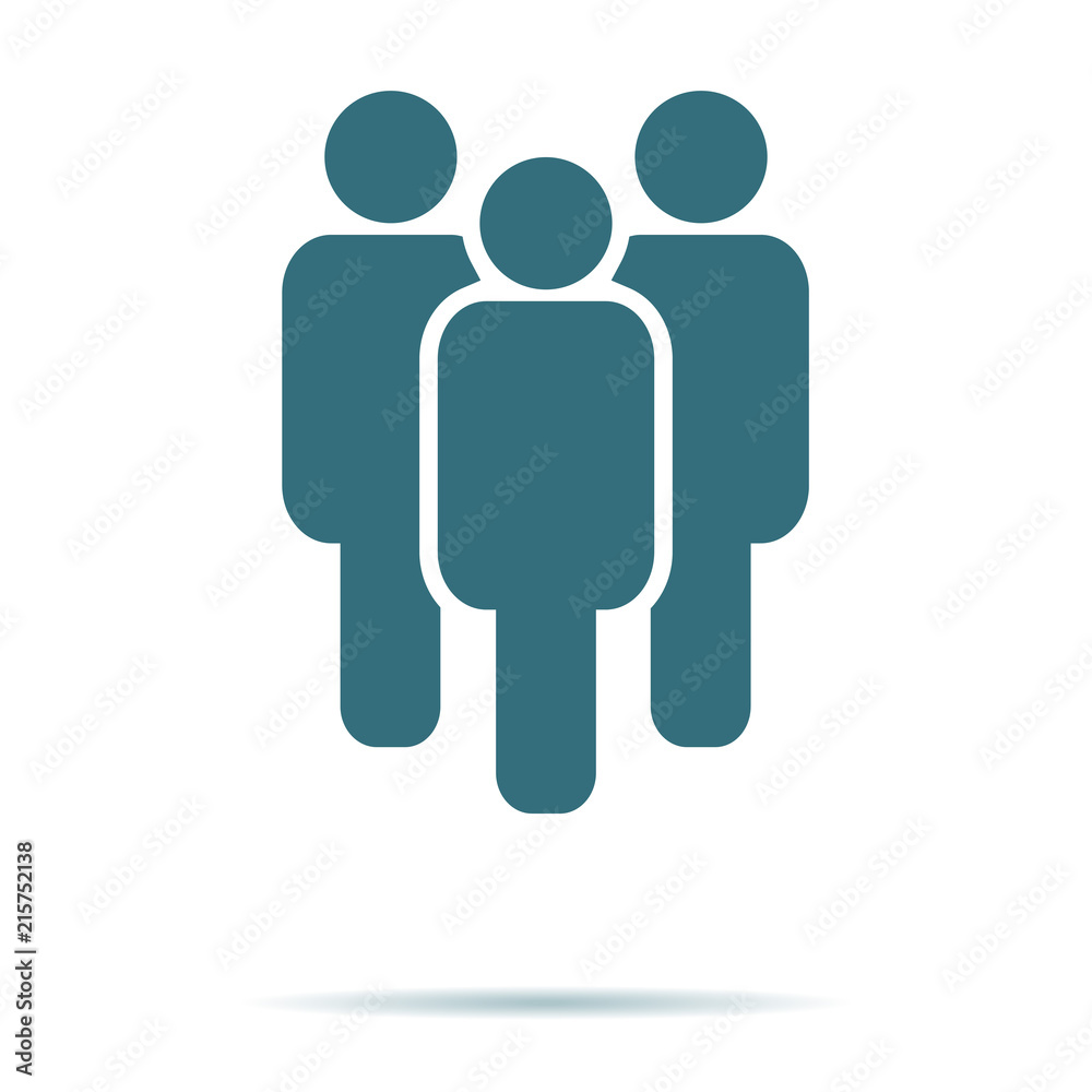 Blue People icon isolated on background. Modern flat pictogram, business, marketing, internet concep