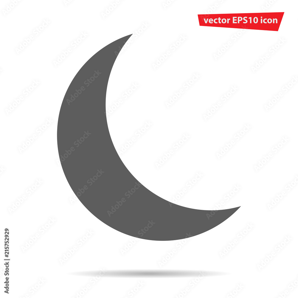 Gray Moon icon isolated on background. Modern flat pictogram, business, marketing, internet concept. Gray Moon icon isolated on background. Modern flat pictogram, business, marketing, internet concept.