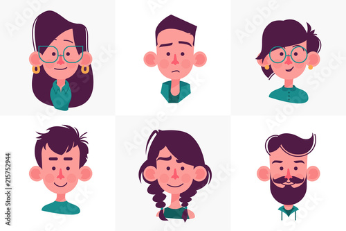 Face people cartoon collection