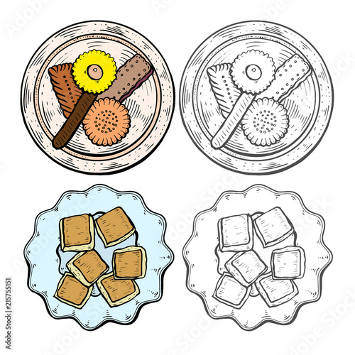 Oriental sweets vector