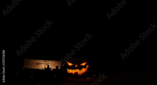 halloween pumpkin in the ni...