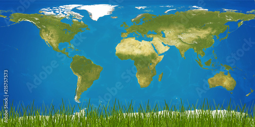 world planet world map 3d-illustration. elements of this image furnished by NASA
