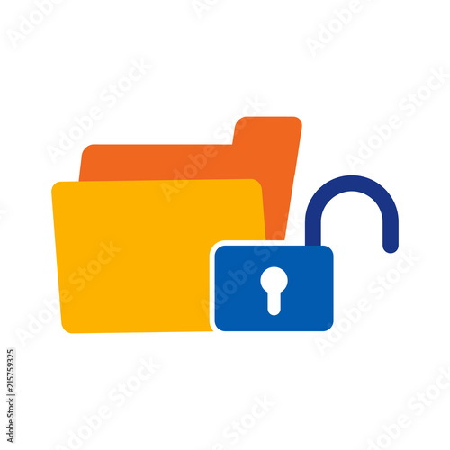Unlock Folder Logo Icon Design