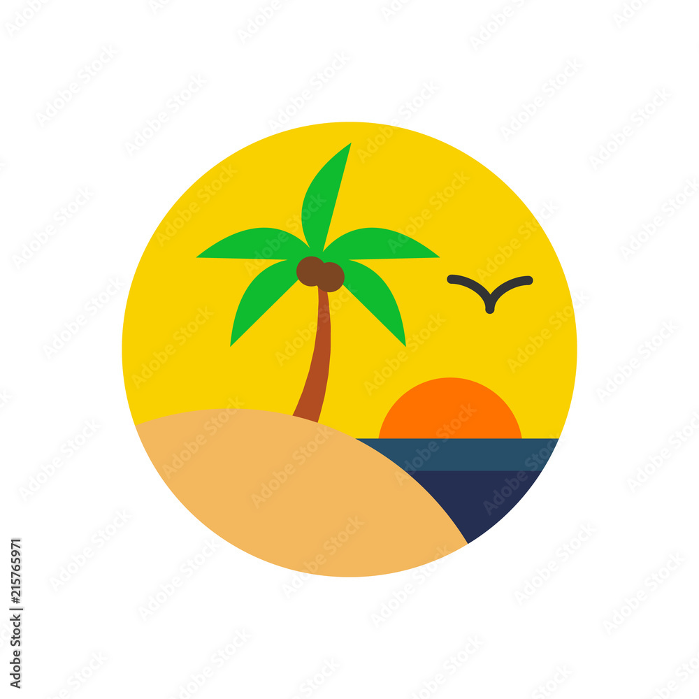 Tree Summer Holiday Logo Icon Design