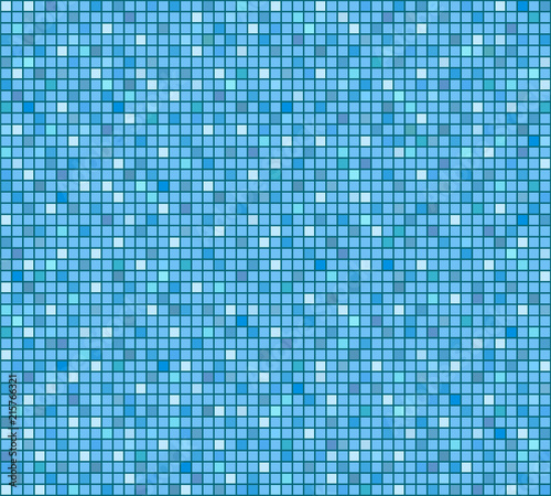 Blue tile bathroom or pool mosaic background, stock vector illustration