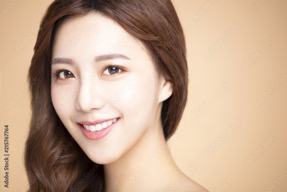 young woman with natural makeup and clean skin young woman with natural makeup and clean skin