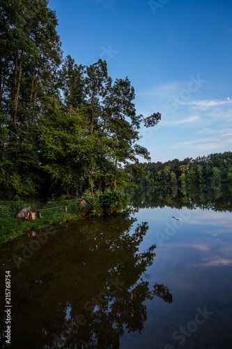 Sandy beach on sunny beautiful summer day over the lake near Bydgoszczo city  Poland