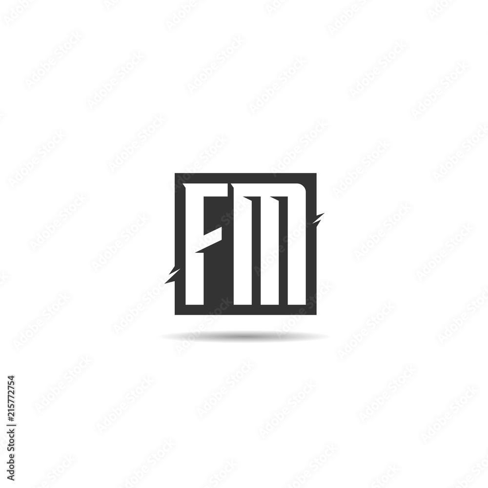 Initial Letter FM Logo Template Design