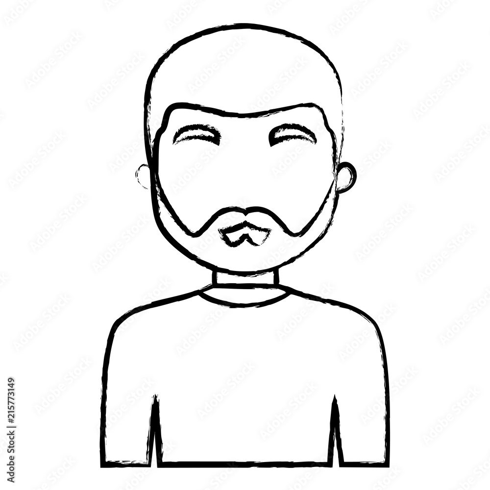 avatar man with beard over white background, vector illustration avatar man with beard over white background, vector illustration