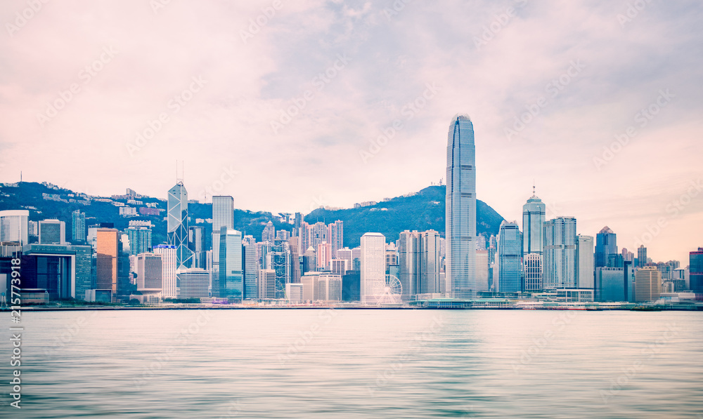 Hong Kong cityscape : View from Victoria harbor
