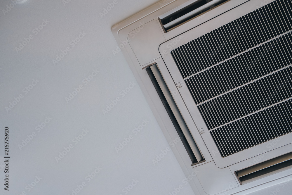 mounted cassette air conditioner on ceiling. ventilation system mounted cassette air conditioner on ceiling. ventilation system