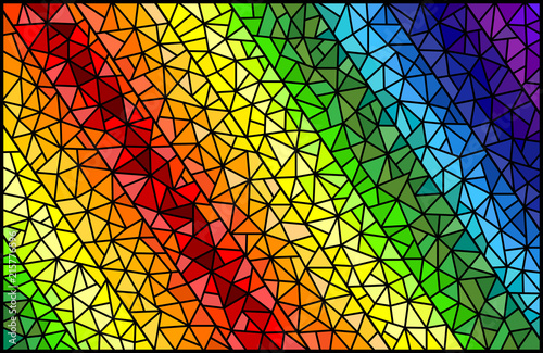 Abstract stained glass background , the colored elements arranged in rainbow spectrum