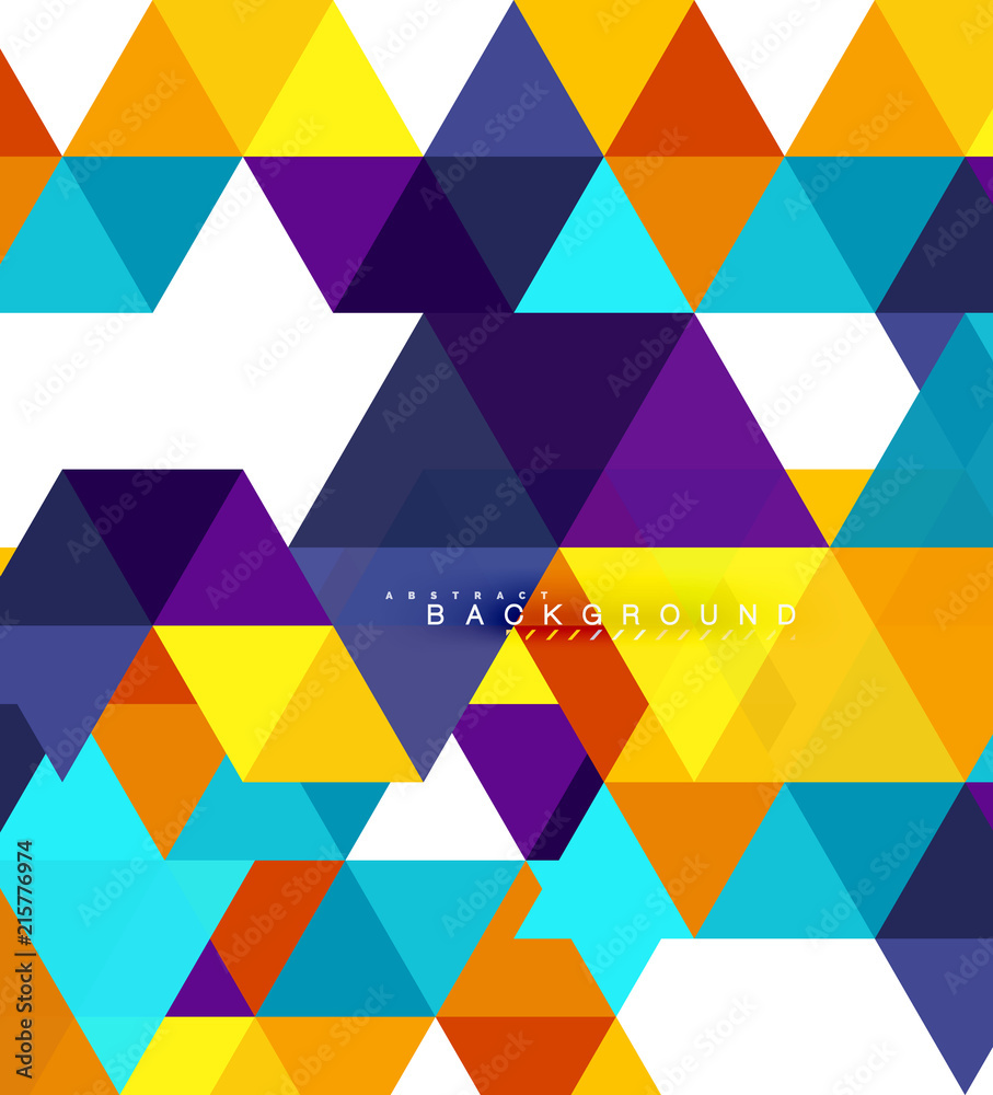 Multicolored triangles abstract background, mosaic tiles concept Multicolored triangles abstract background, mosaic tiles concept