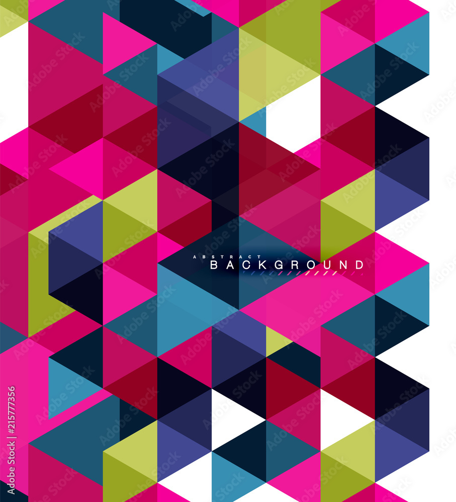 Multicolored triangles abstract background, mosaic tiles concept Multicolored triangles abstract background, mosaic tiles concept