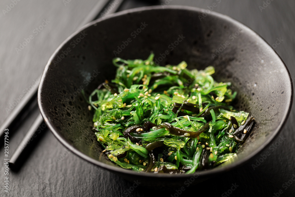 Seaweed salad served and ready to eat Seaweed salad served and ready to eat