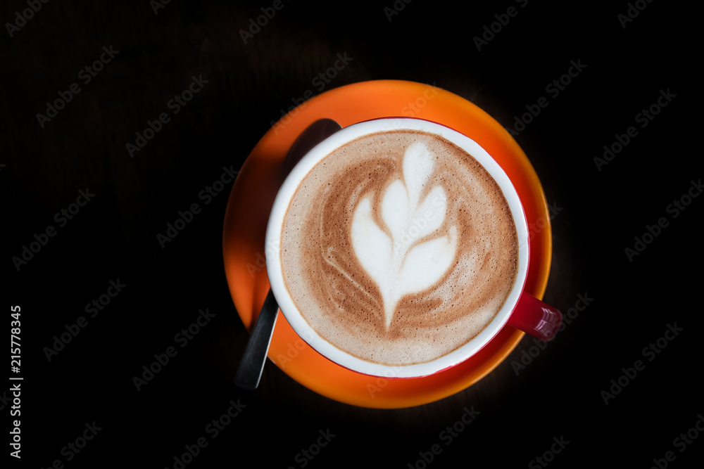 Mocca Hot Coffee on table Stock Photo