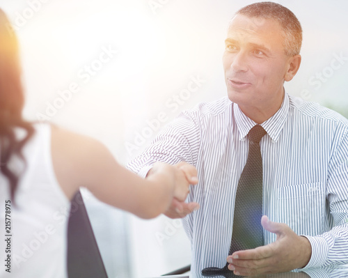 closeup.handshake Manager and client