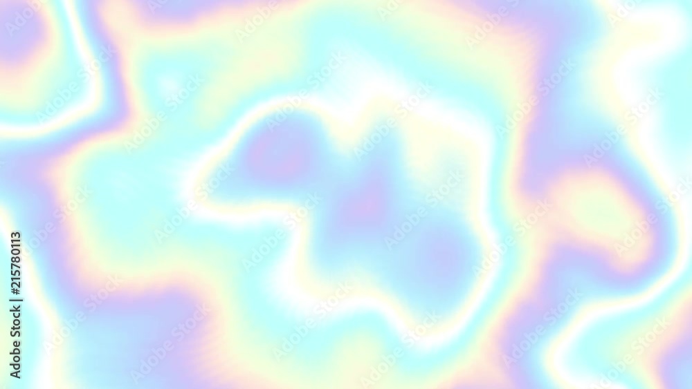 Moving random wavy texture. Psychedelic animated background. Transform abstract holographic blur surface. Looping animated footage.