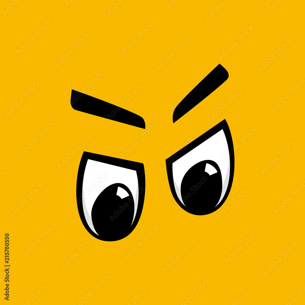 Angry cartoon eyes