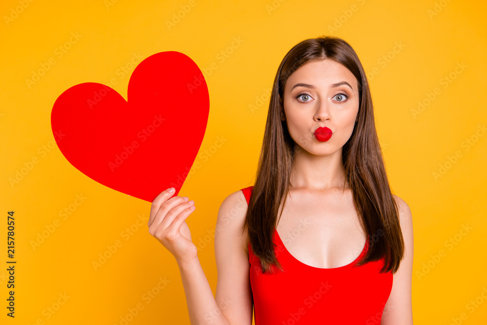 I'm waiting for your kiss! People wedding first strange crazy love concept. Close up photo portrait of man excited beautiful cheerful joyful lady wants to kiss you isolated vivid background I'm waiting for your kiss! People wedding first strange crazy love concept. Close up photo portrait of man excited beautiful cheerful joyful lady wants to kiss you isolated vivid background